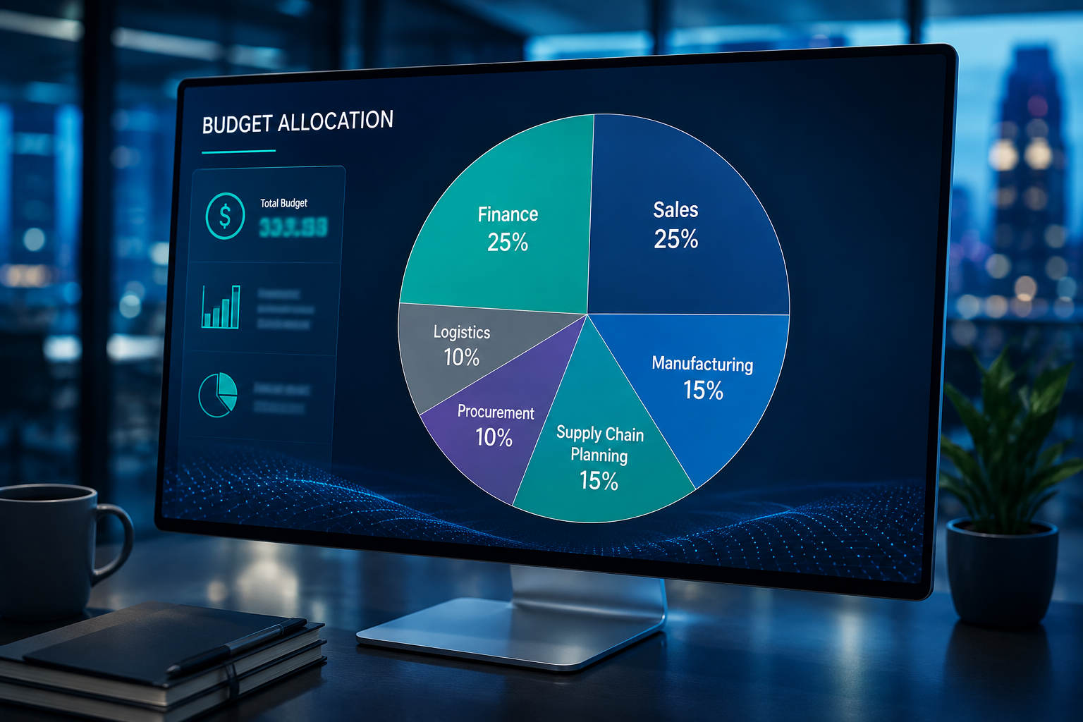 Departmental IT improvement budget allocation by percentage