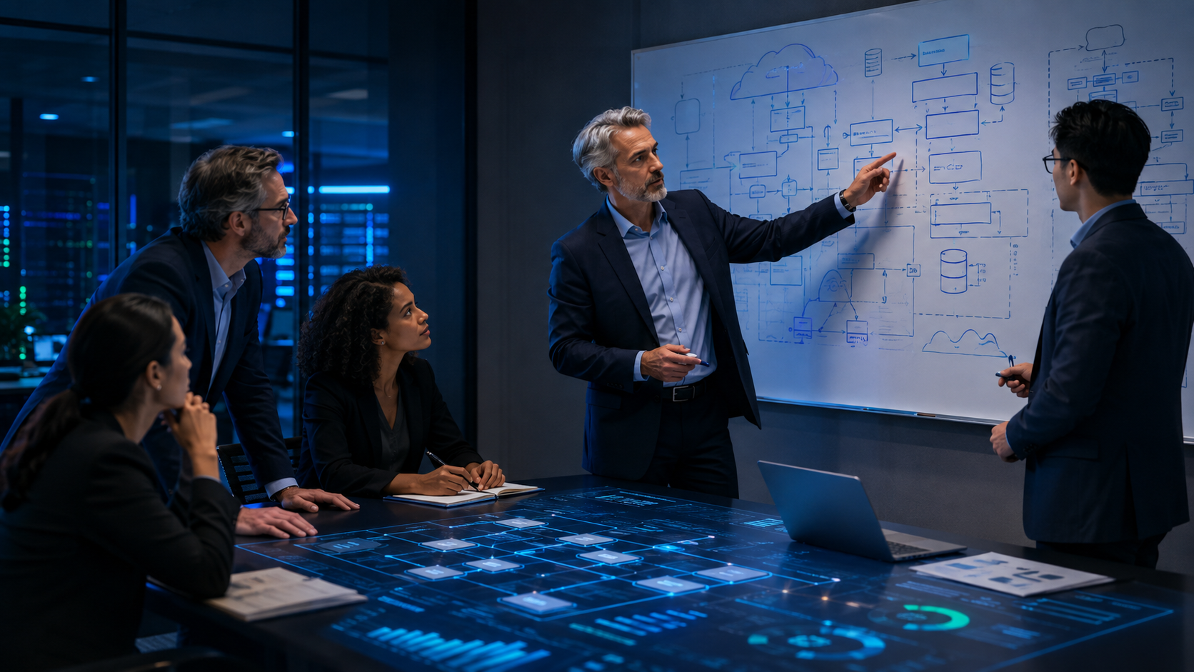 Enterprise applications experts in an architecture session