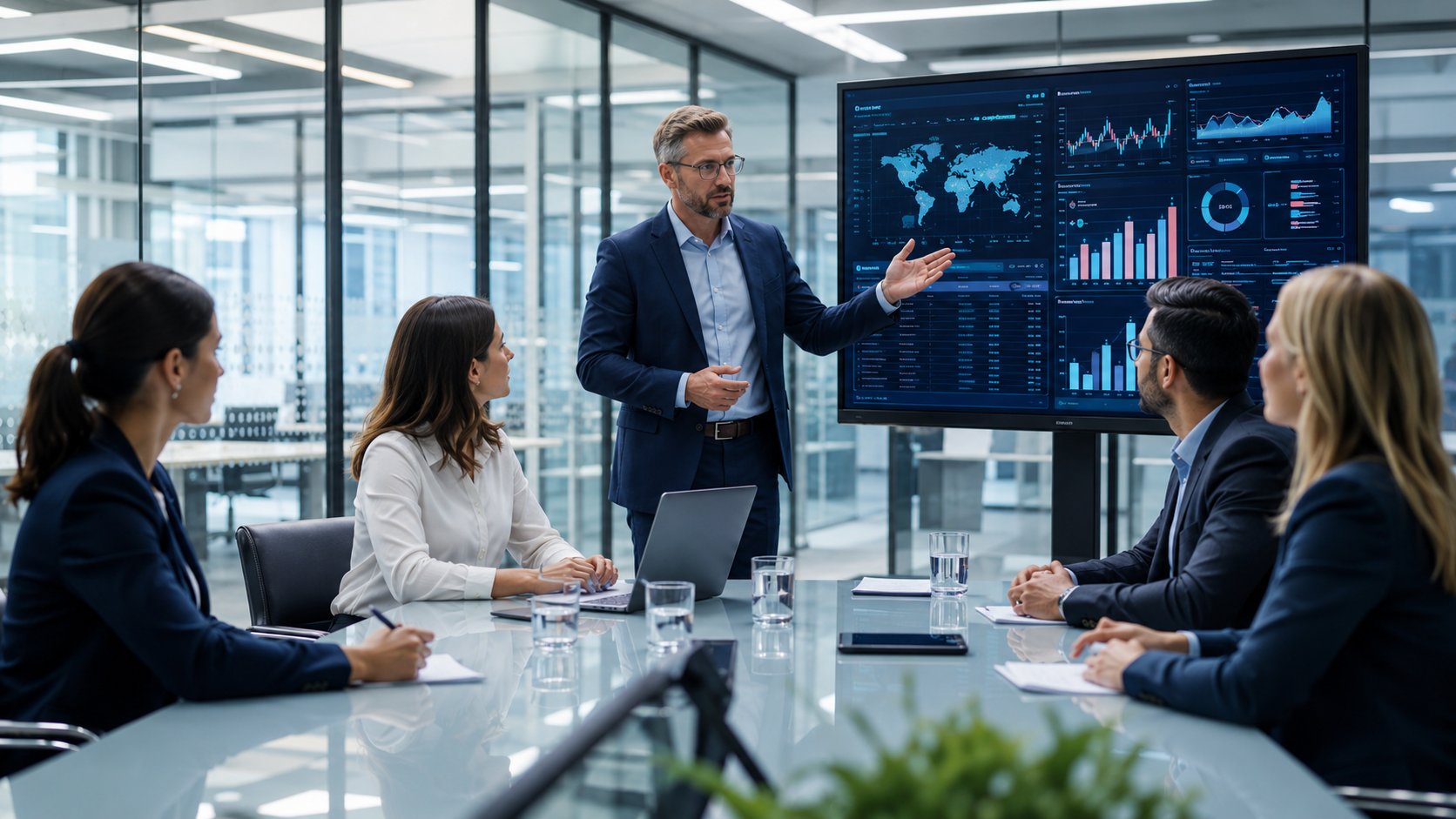 Enterprise team discussing business and technology
